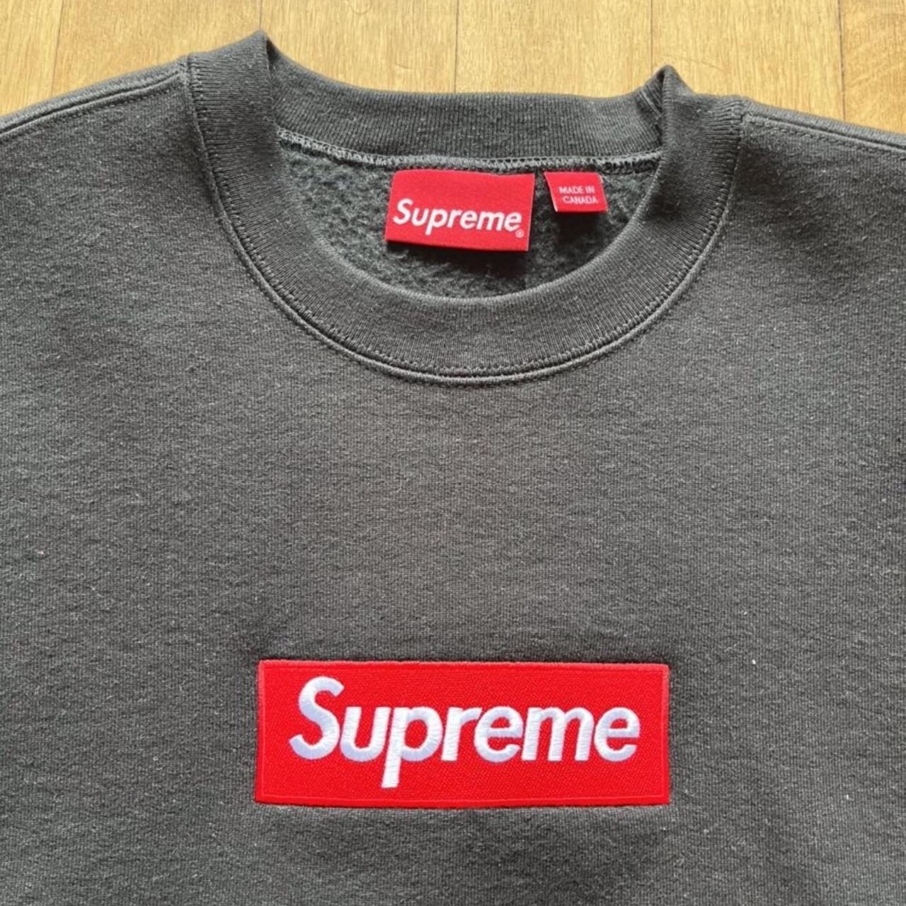 Supreme box logo crewneck - black & red - SS22 -... - Depop