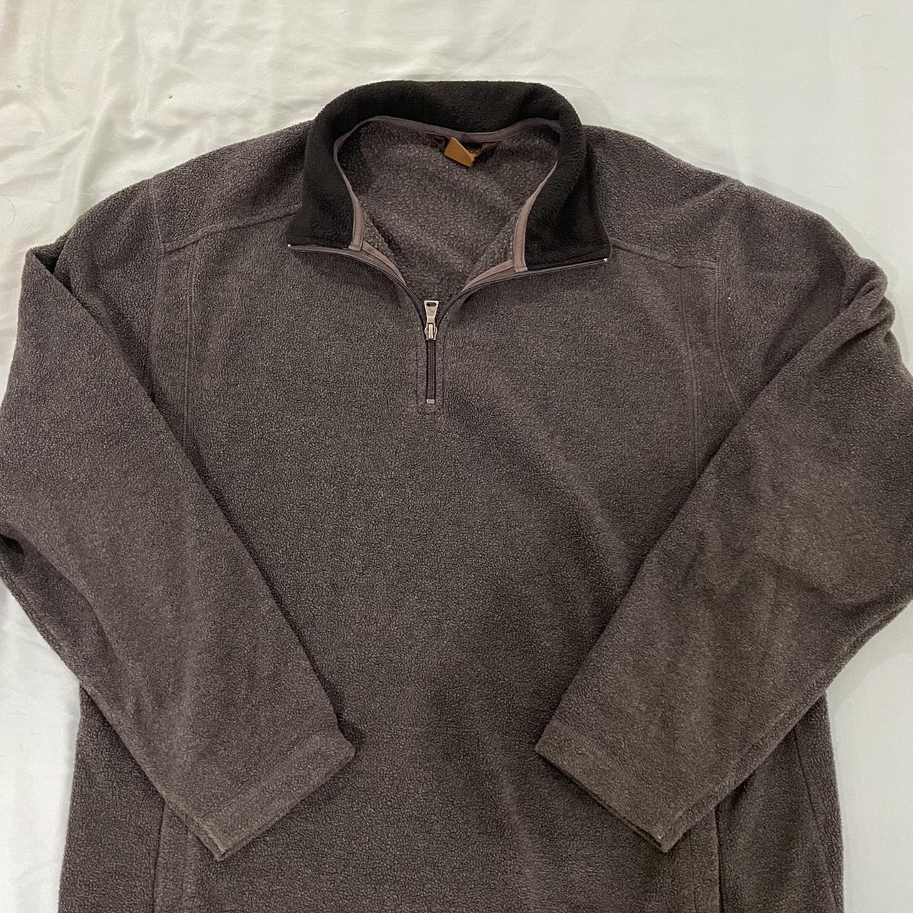 Black/Grey Fleece Quarter Zip Up - Size L - In... - Depop