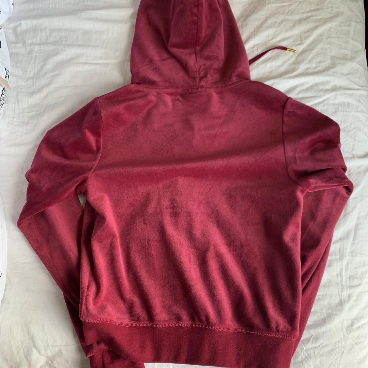 Juicy couture burgundy maroon velvet velour zip up... - Depop