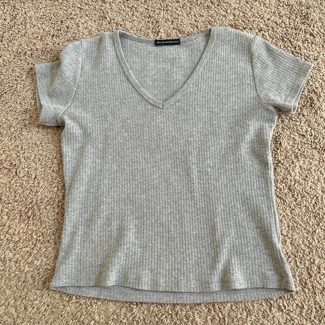 light grey brandy melville top - Depop