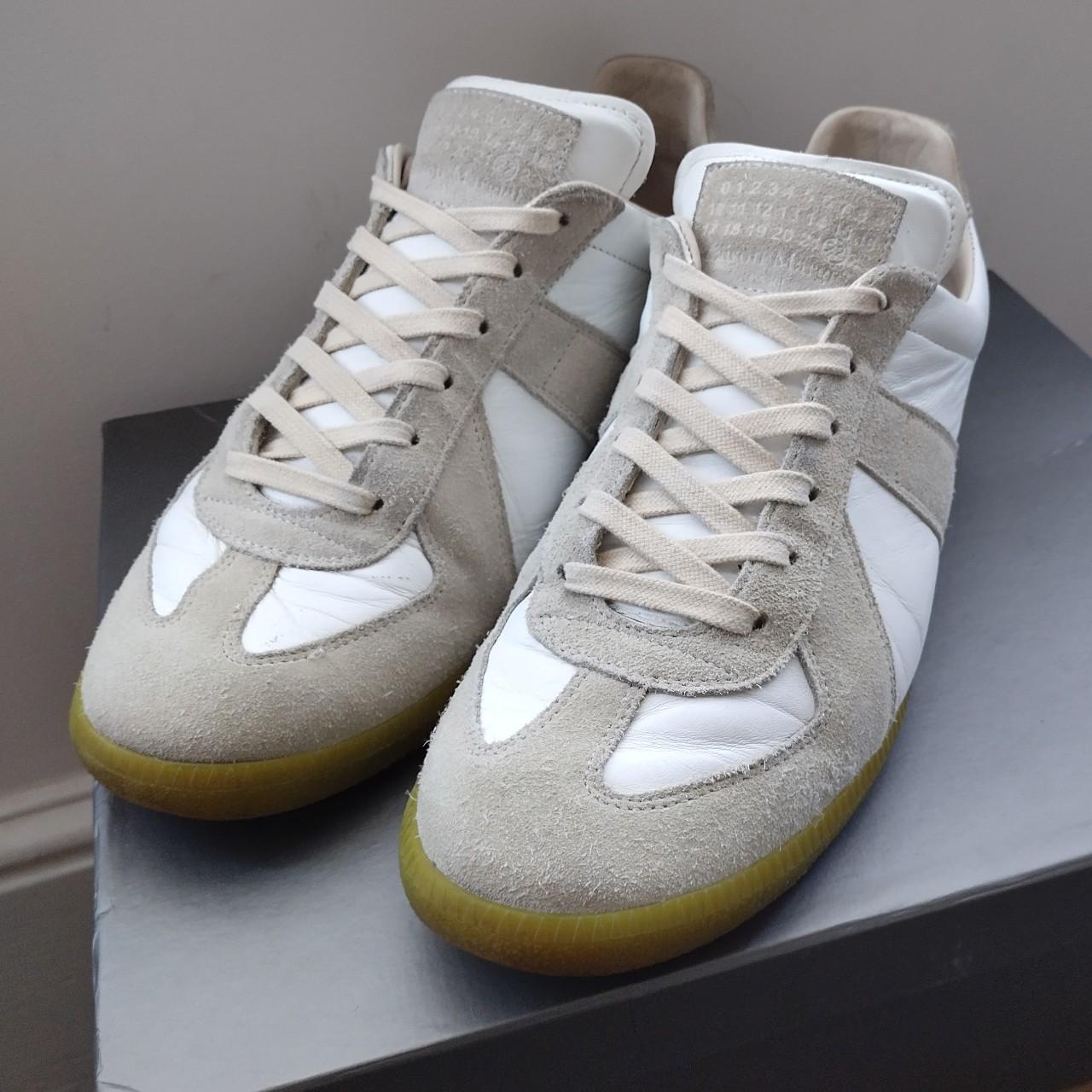 Maison Margiela Gats Trainers In White Grey. Classic - Depop