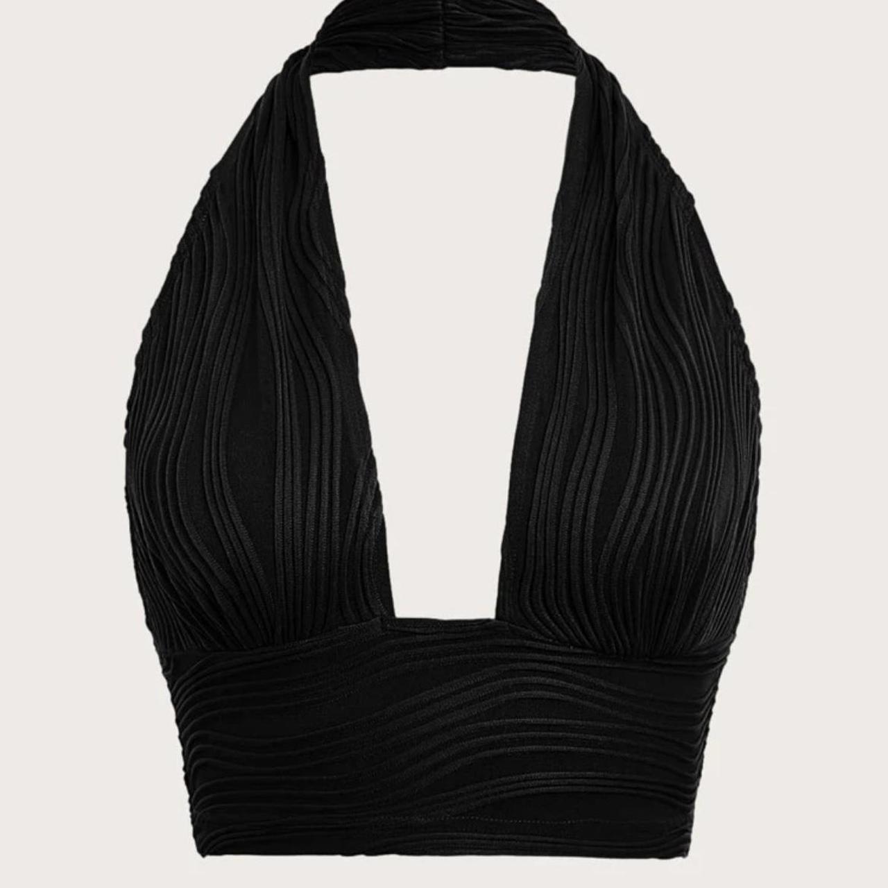 black halter top! a little too big on me but would... - Depop
