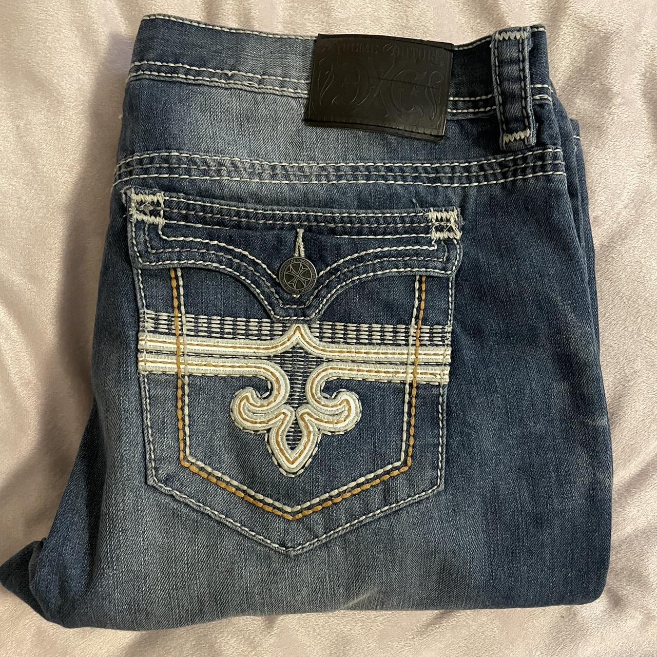 Xtreme Couture Jeans 🦌🗡️ size 38” Only flaw missing... - Depop