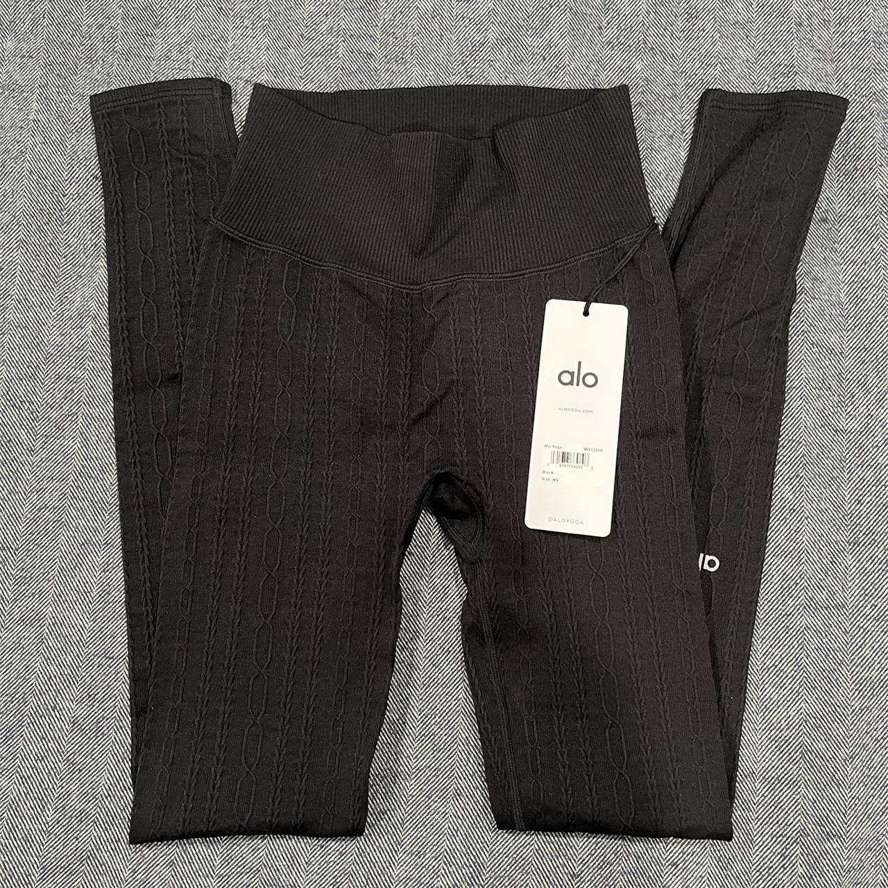 alo seamless cable knit high waist legging free Depop