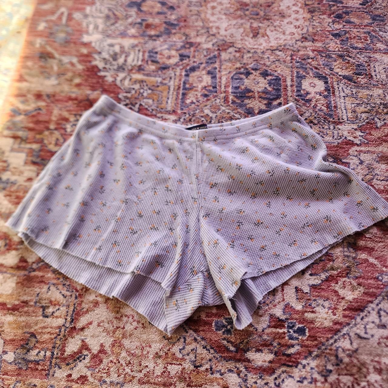 Brandy melville waffle floral Tank Top & Shorts... Depop