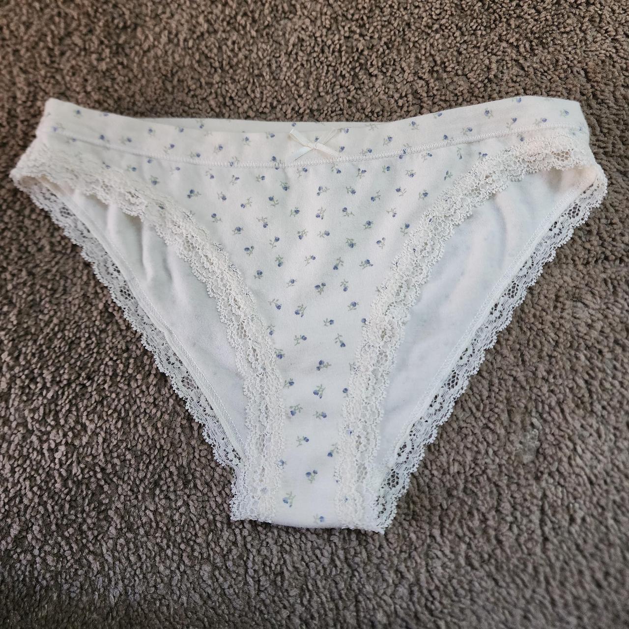 Brandy melville blue floral lace underwear Depop