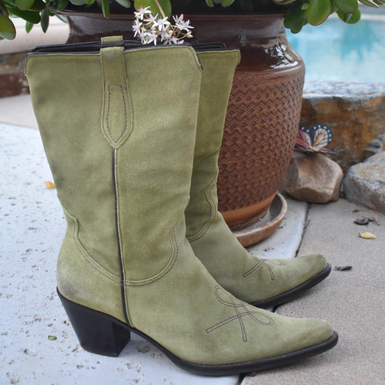 Franco sarto hotsell green suede boots