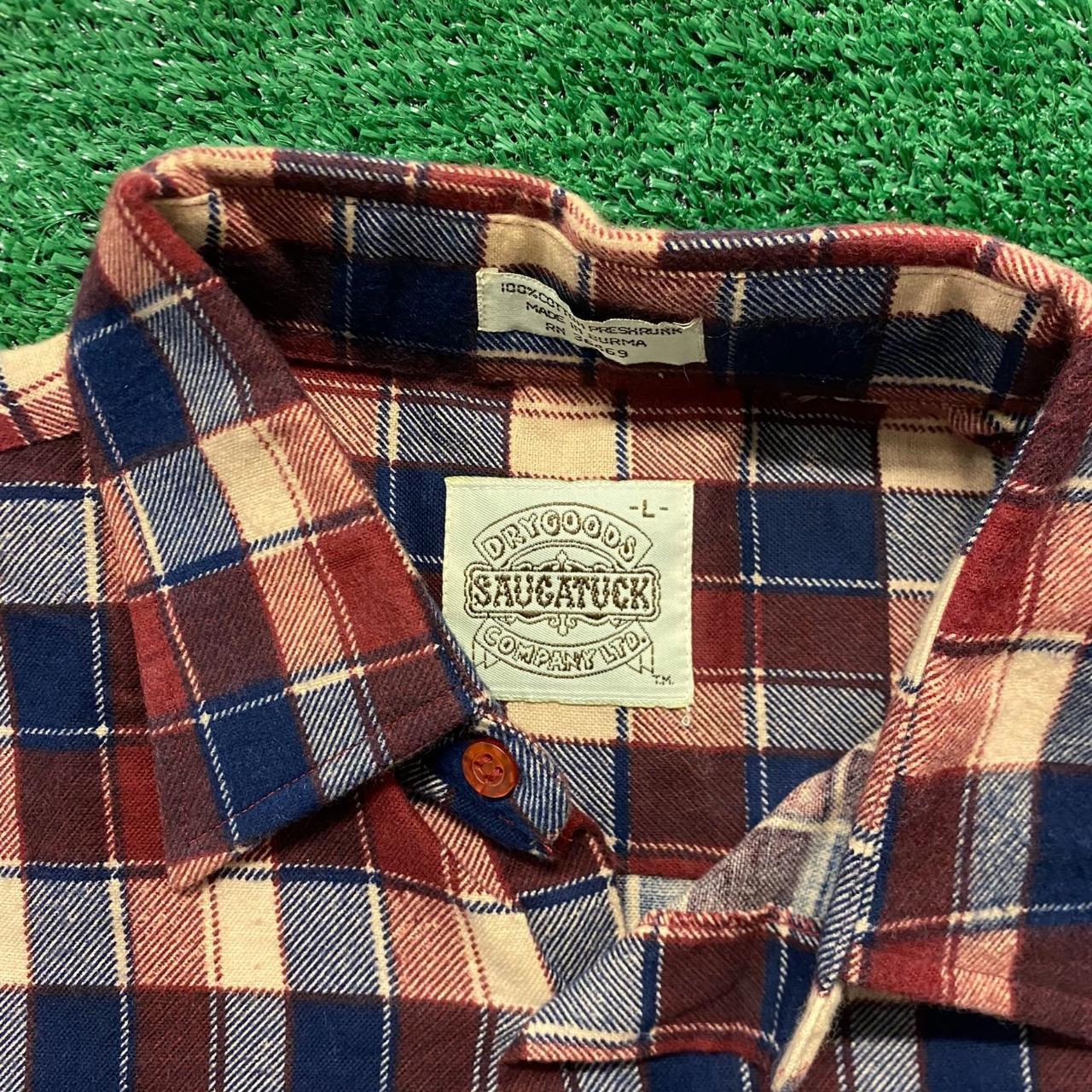 Plaid Basic Vintage Grunge Flannel Shirt Size:... - Depop