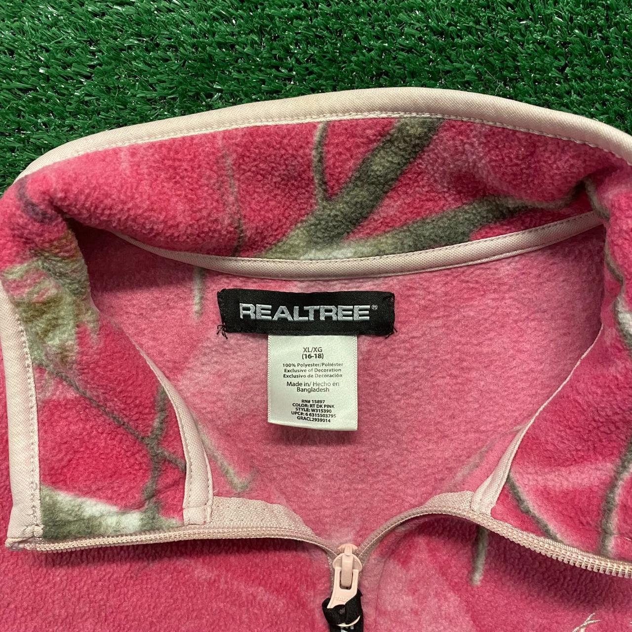 Pink Realtree Camo Fleece Pullover Jacket Size... Depop