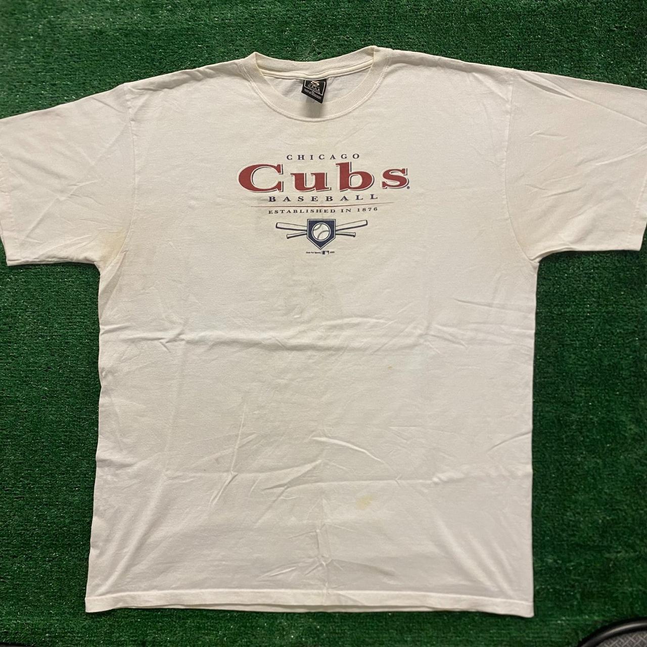 vintage navy chicago cubs MLB cropped t-shirt ⚾️ - - Depop