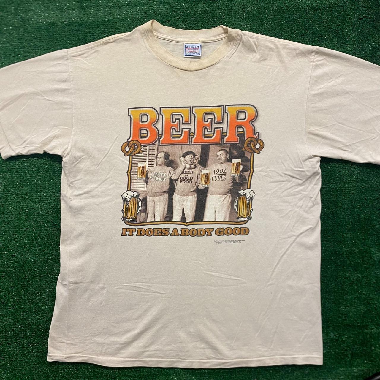 Three Stooges Beer Vintage 90s Movie Humor... - Depop