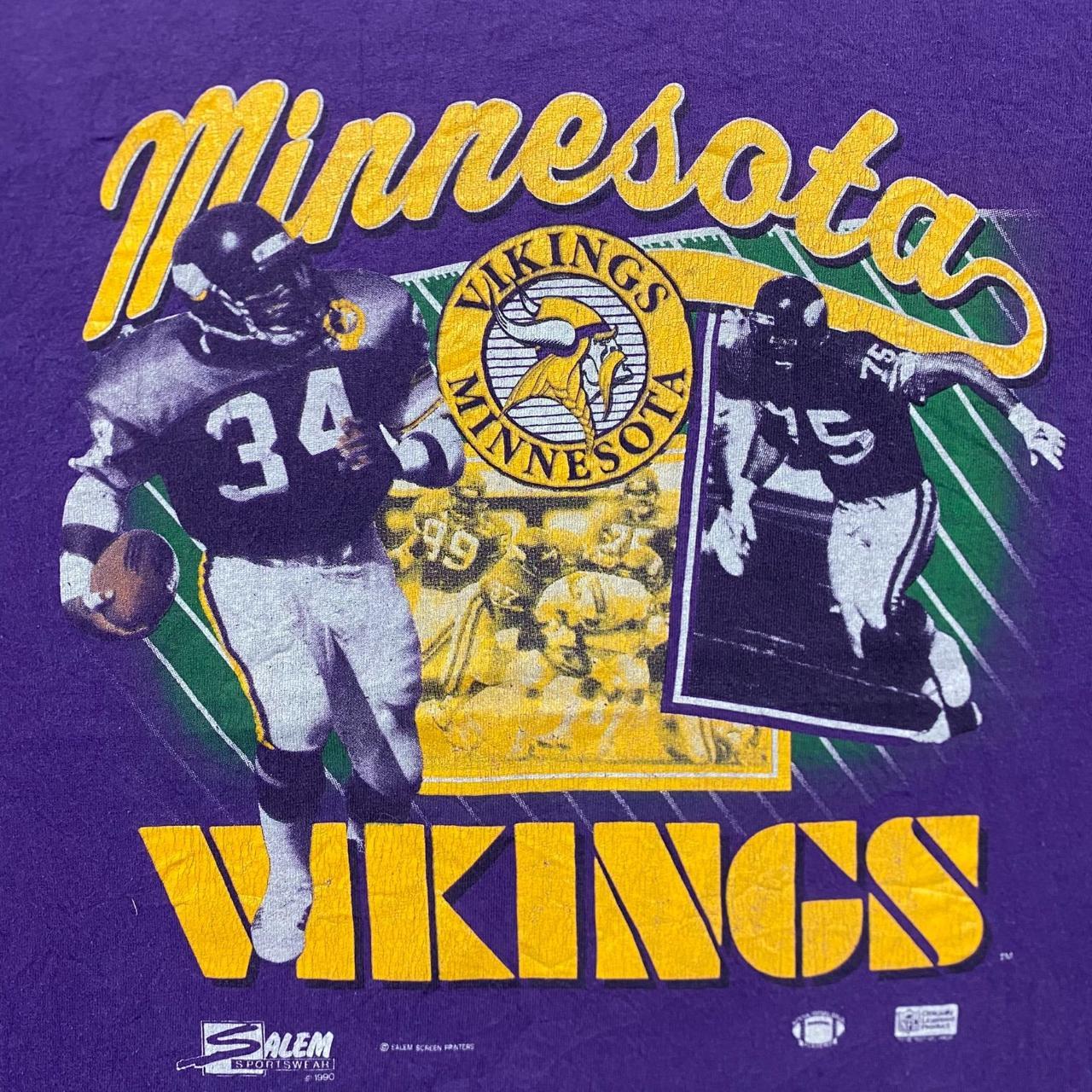 Vintage 90's Minnesota Vikings Tshirt Single stitch, - Depop