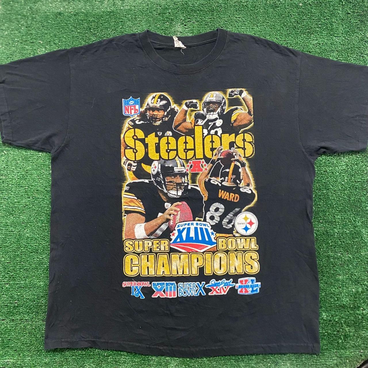 Pittsburgh Steelers Super Bowl XL T Shirt Vtg Y2K - Depop