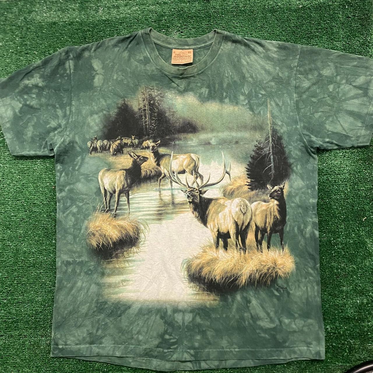 Vintage Y2K Mountain Deer Nature Art Essential...