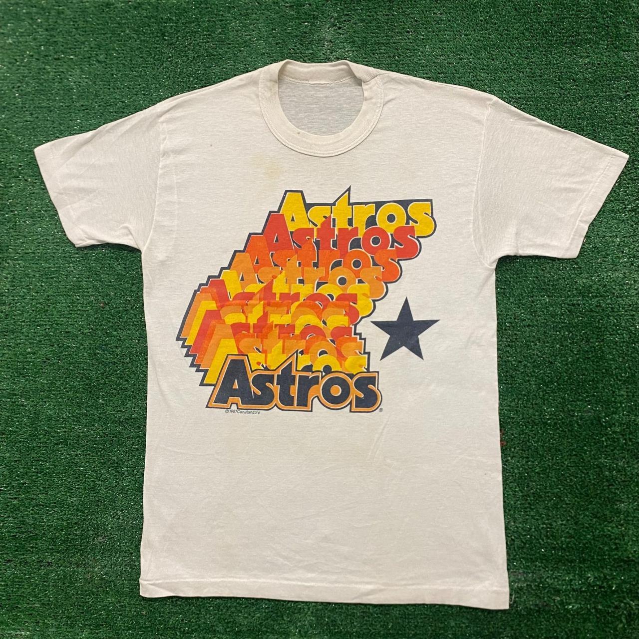 Vintage Houston Astros Jersey Shirt Stitched-on - Depop