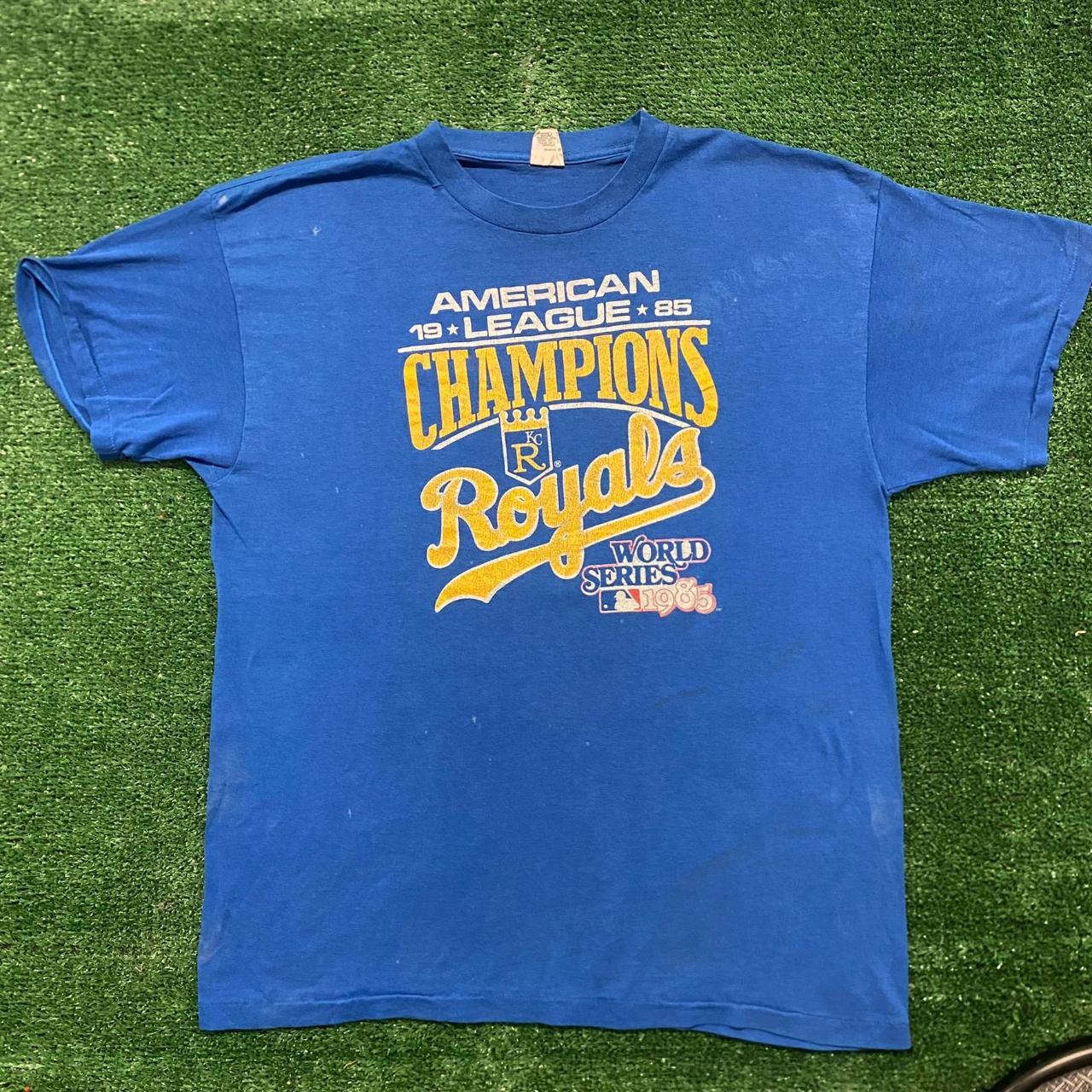 Vintage 1985 Kansas City Royals I-70 Series World Champions T-Shirt Size  Medium