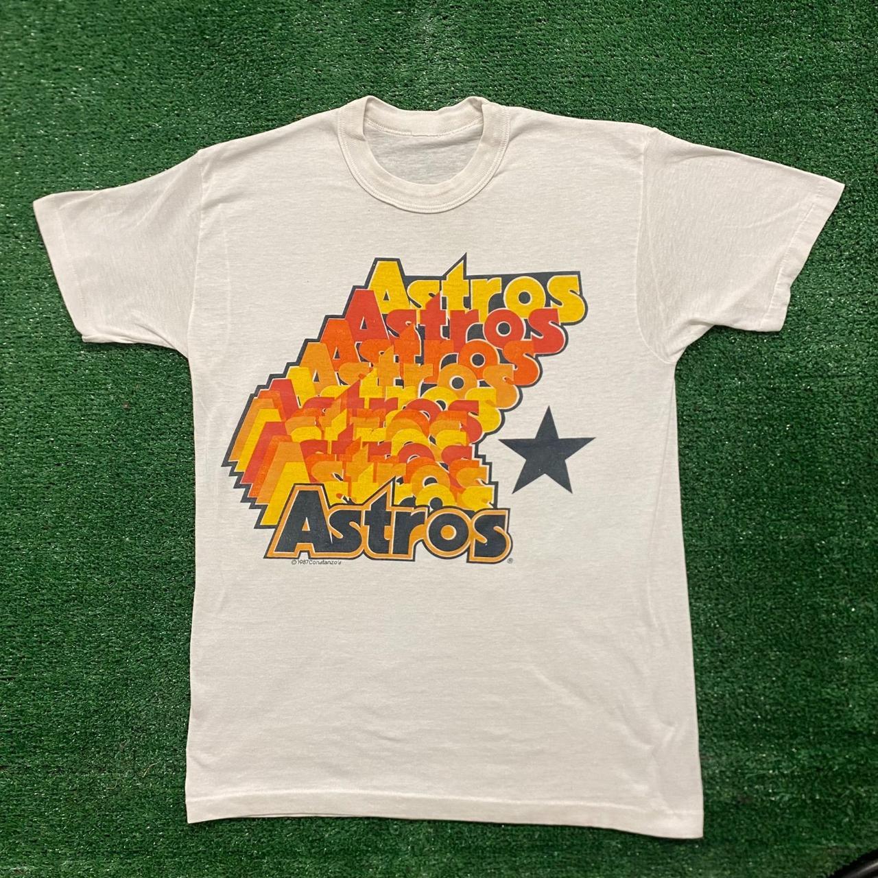 vintage HOUSTON ASTROS BASEBALL JERSEY 80s retro t-shirt S