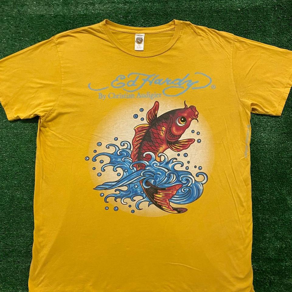 Ed Hardy Boys M 14 Age T-Shirt Orange Cotton Fish Graphic Top – Retrospect  Clothes