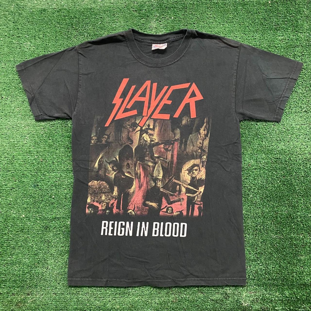 Vintage Y2K Slayer Metal Band Shirt Reign in Blood... - Depop