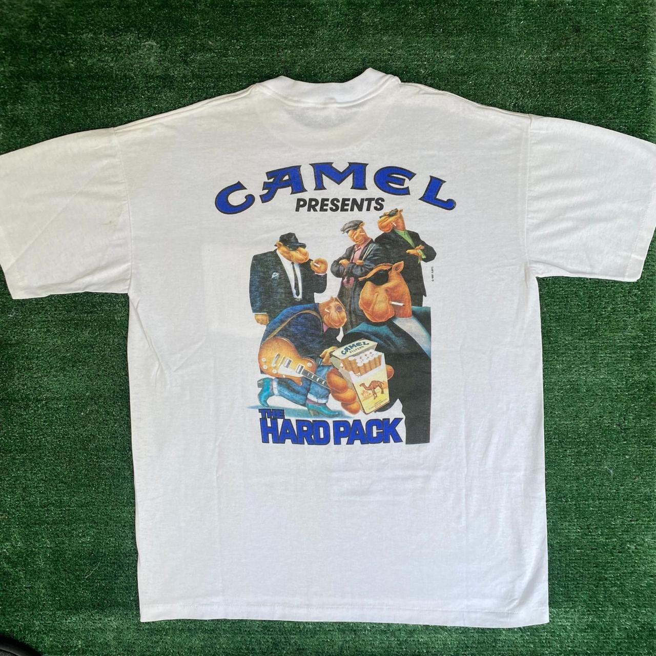 Vintage 90s Camel Joe Shirt White Hard Pack Logo | Depop
