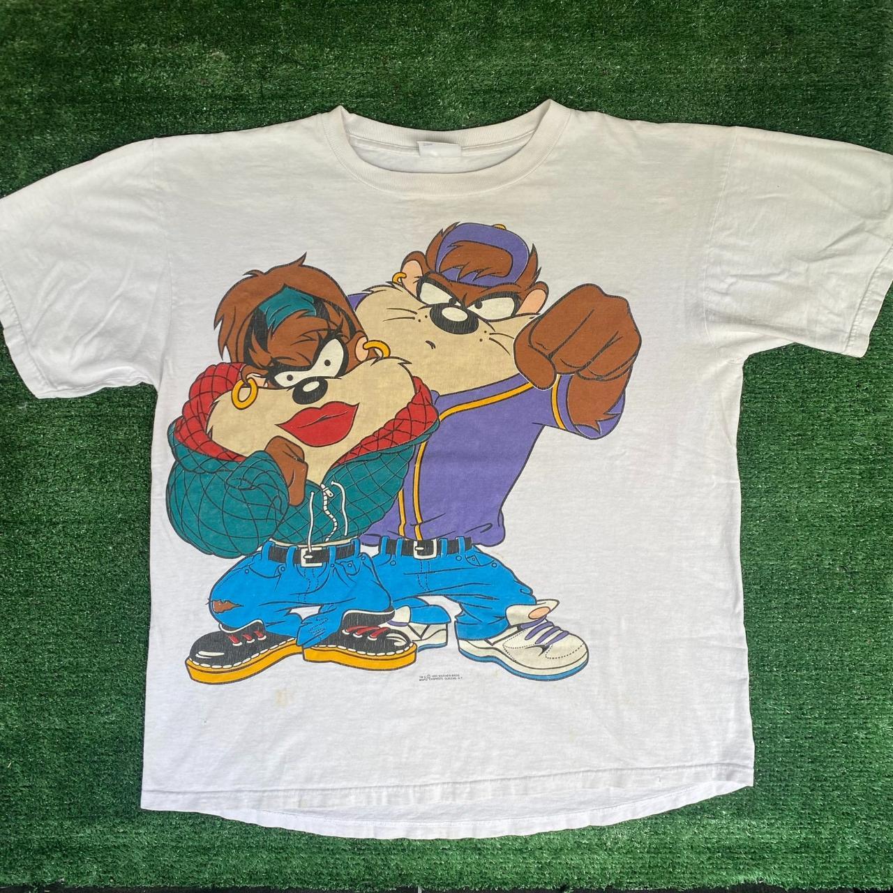 Vintage 90s Taz Looney Tunes Shirt All Over Print | Depop