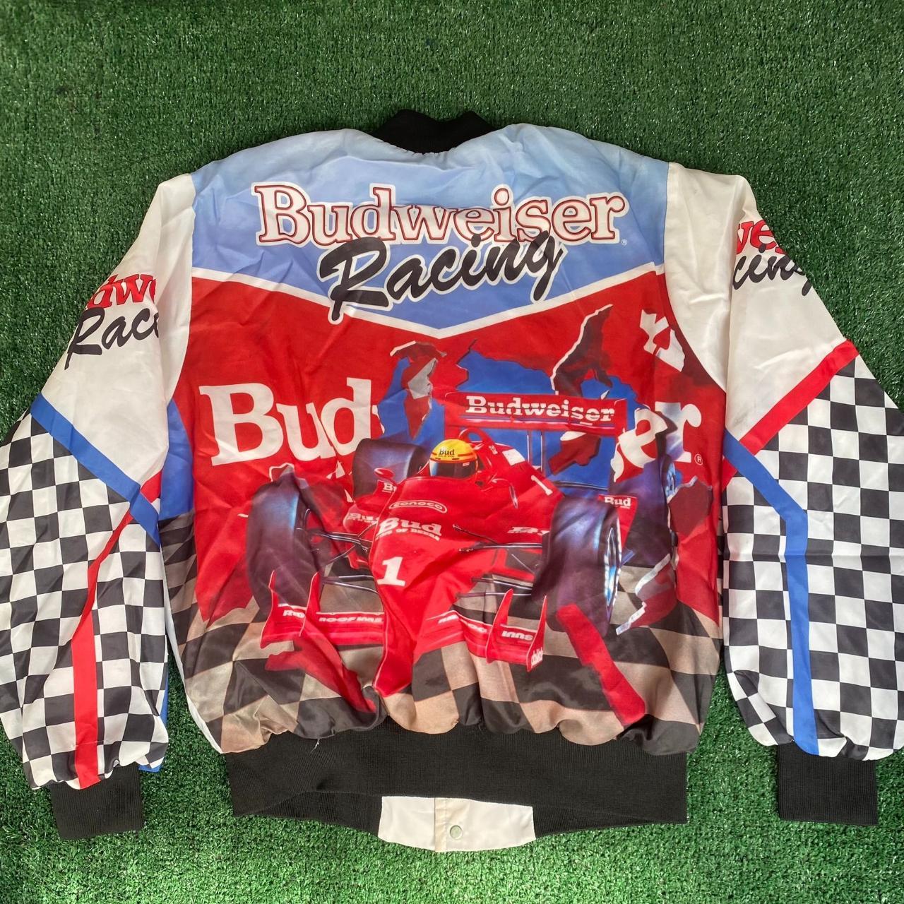 Vintage 90s Bud Racing Jacket NASCAR Jeff Hamilton | Depop