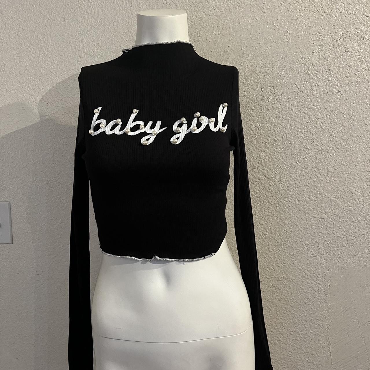 Fashion Baby Women's Black and White Crop-top