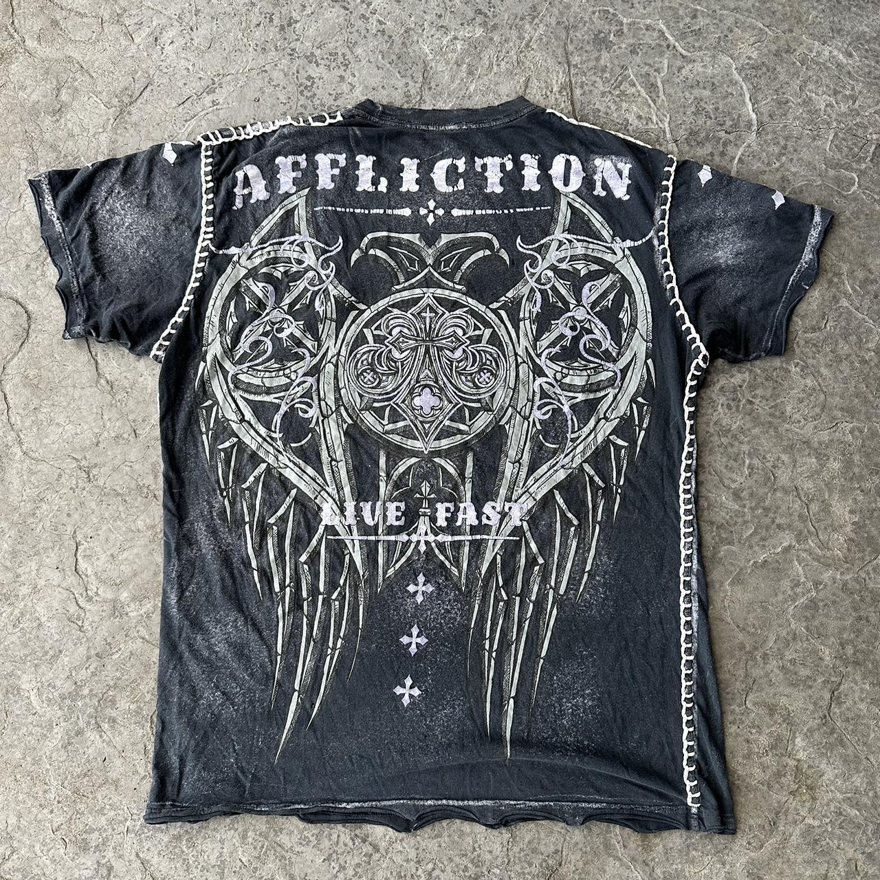 Grunge Affliction Tee Shirt Size Large #y2k... - Depop