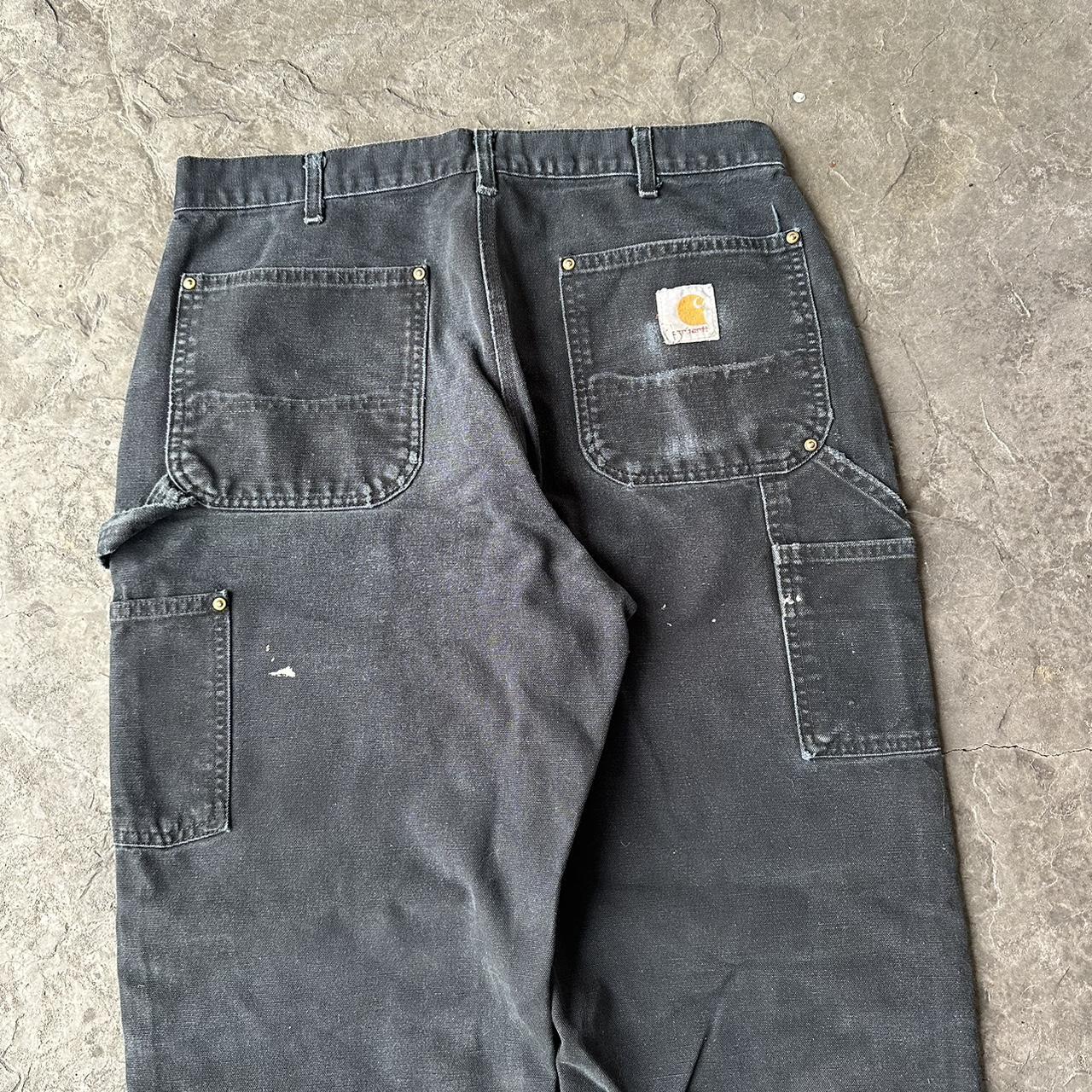 Y2K Black Carhartt Double Knee Jeans Size 36x32 no... - Depop