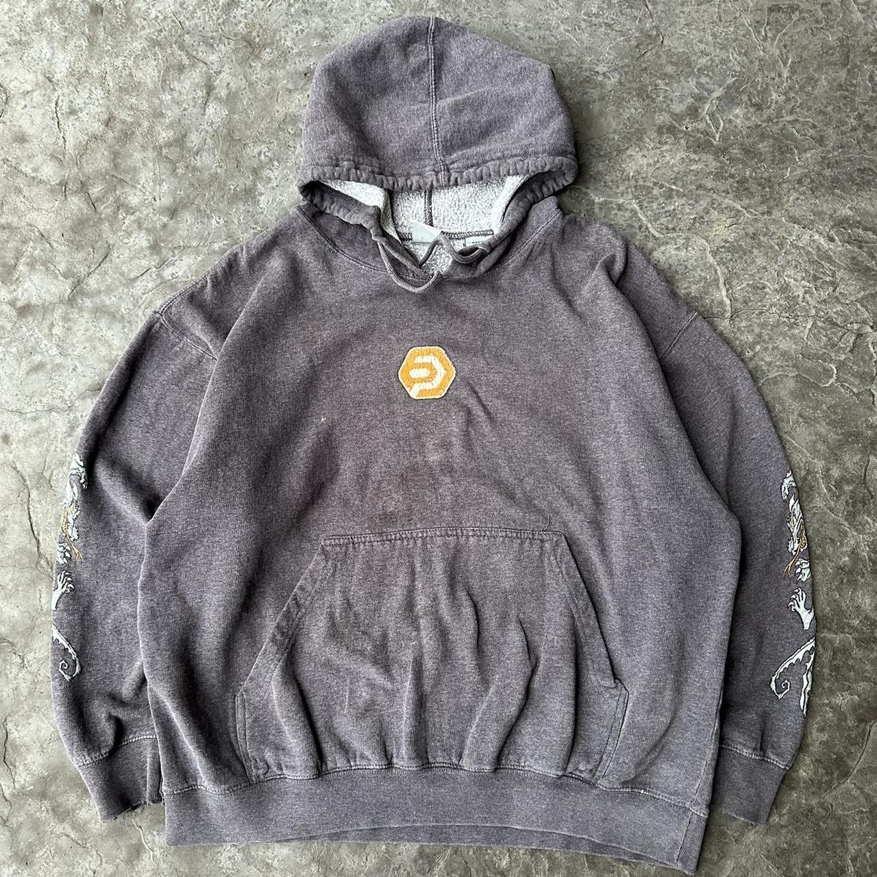 Vintage Y2K Grunge Dragon Ocean Pacific Hoodie Size... - Depop