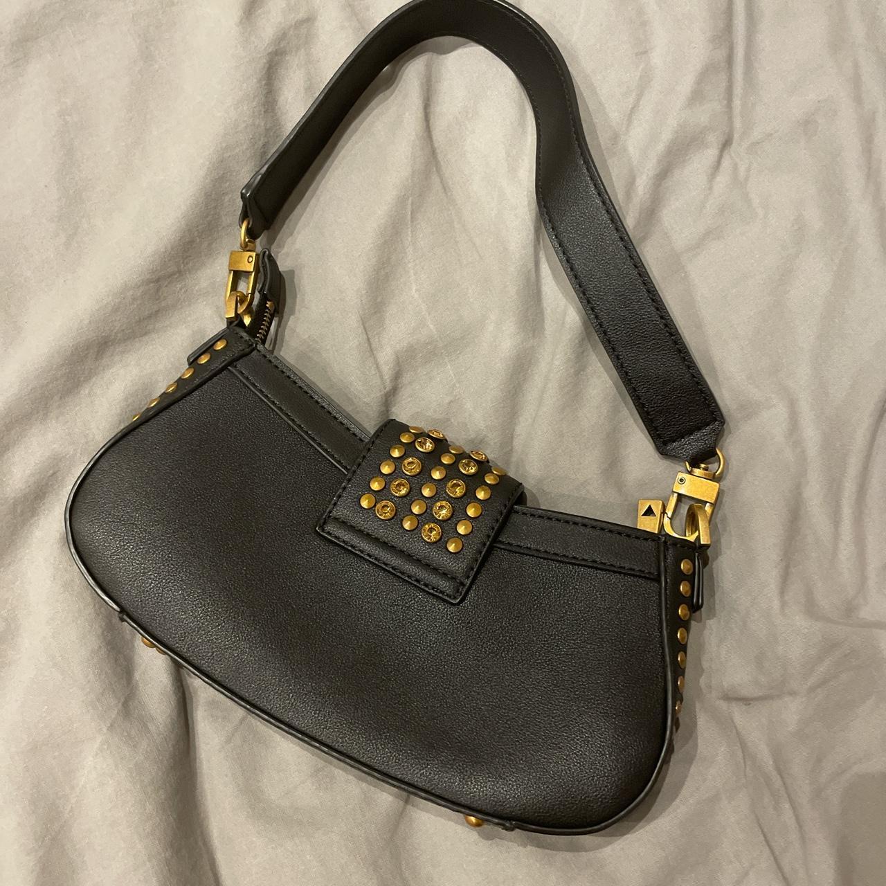 Guess Women's Black and Gold Bag | Depop