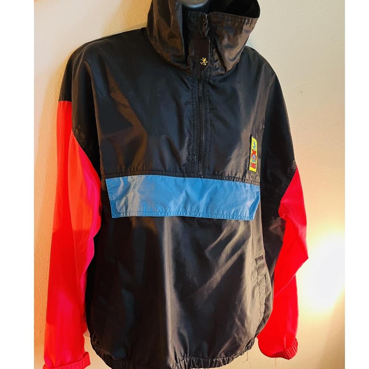 80s style color block windbreaker M/L - Depop