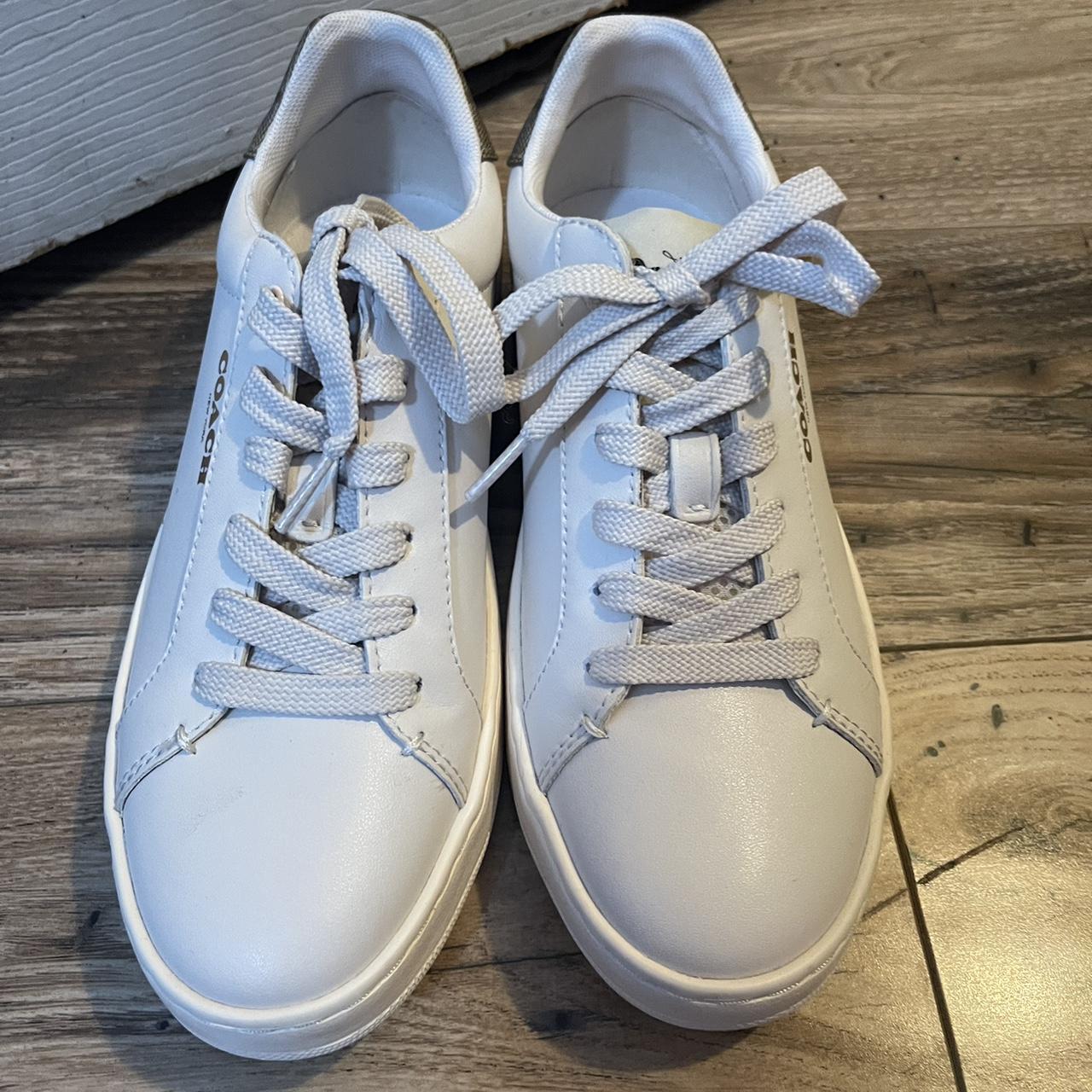 Coach Women's Cream Trainers Depop