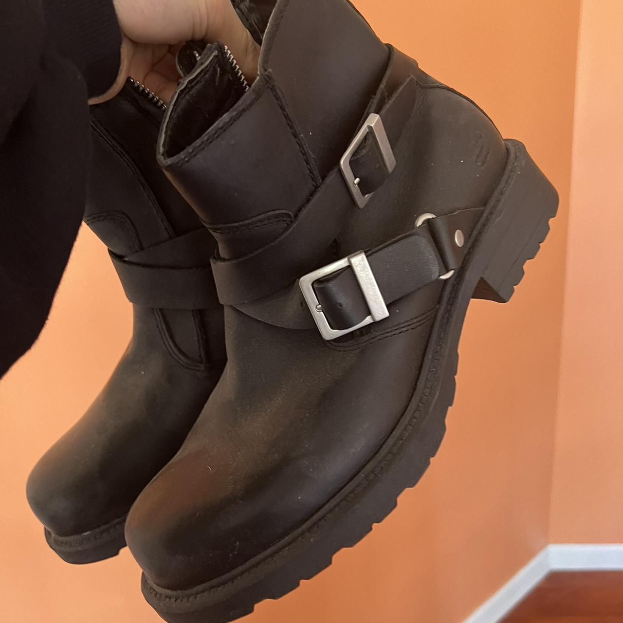 Skechers tearing Biker Boots Black