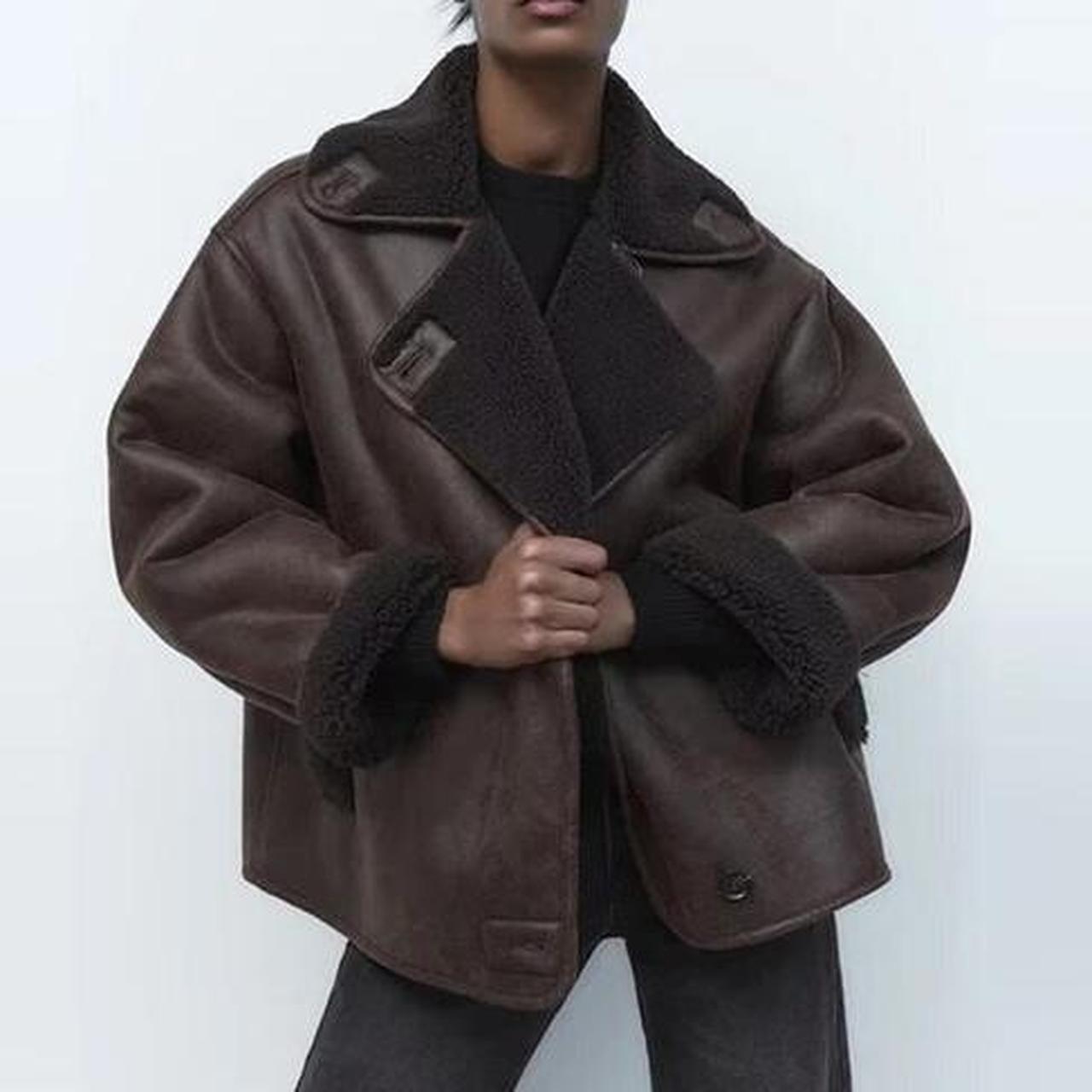 Zara Shearling Jacket the viral jacket in a size... Depop