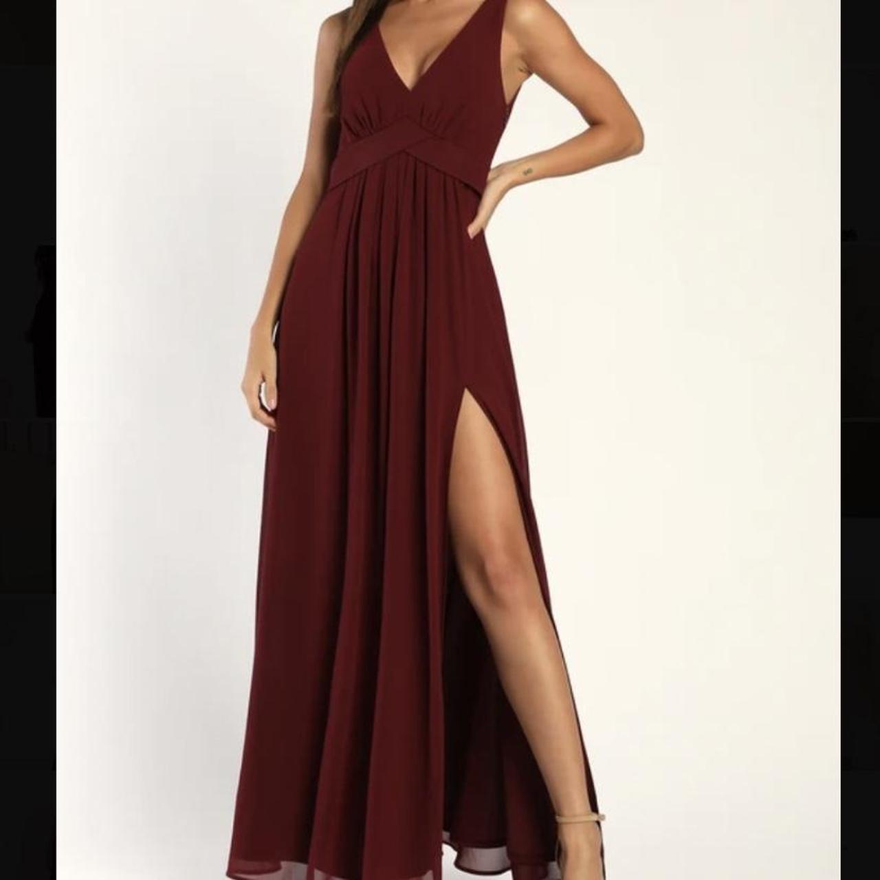 Lulus burgundy hot sale long dress