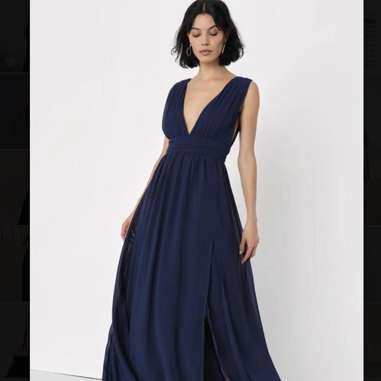 NEW Lulus Heavenly Hues Navy Blue Maxi Dress Size