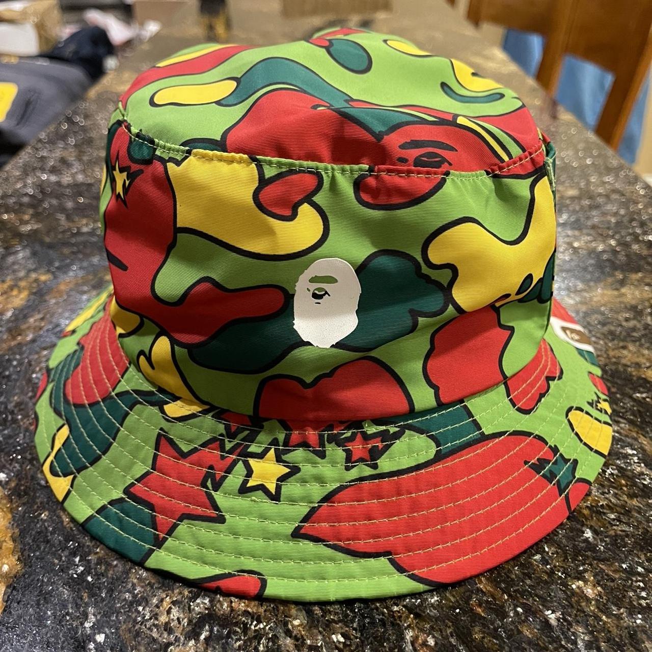 Bape Psyche STA Camo Bucket Pocket Hat Size... Depop
