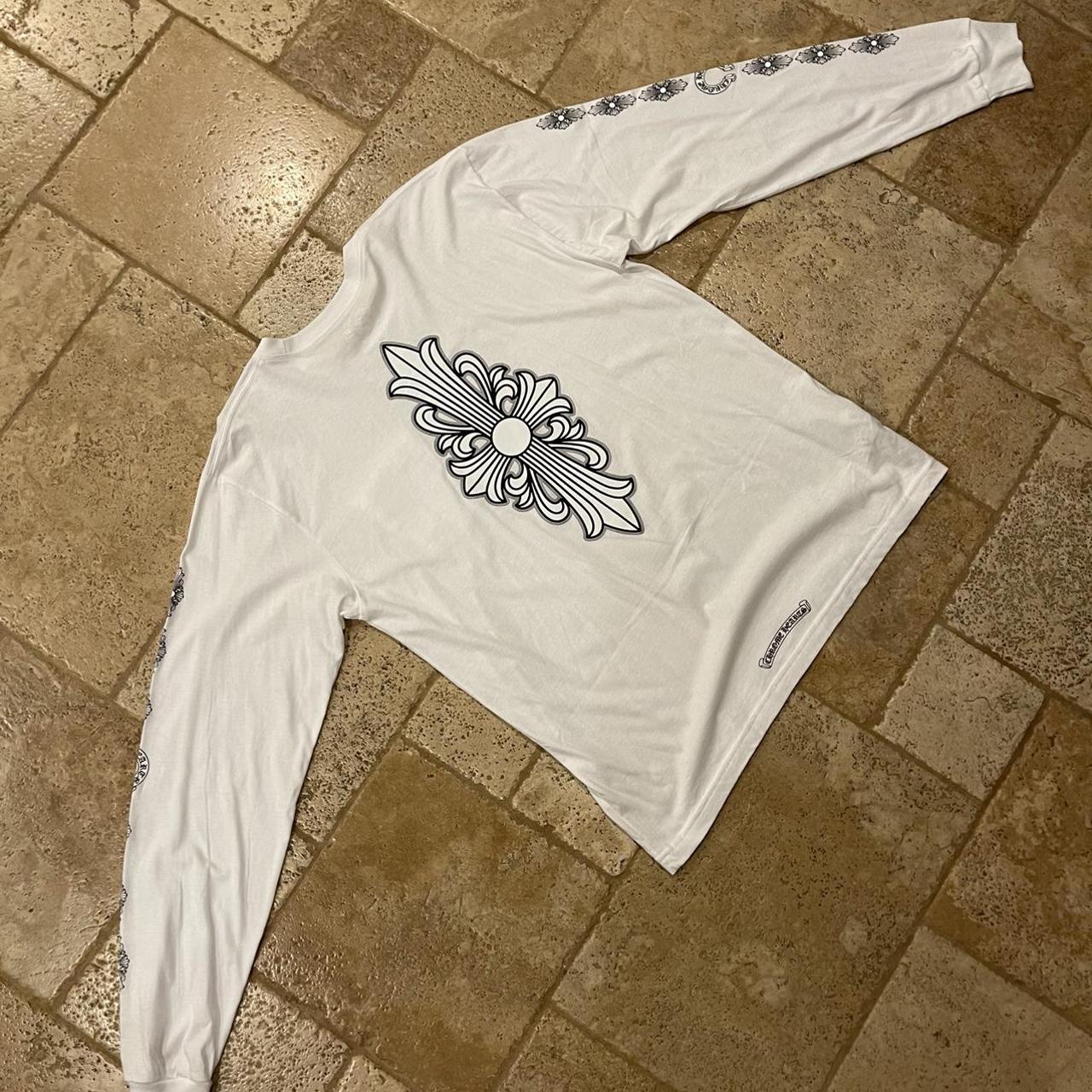 Chrome Hearts Floral Cross Horseshoe Logos White | Depop