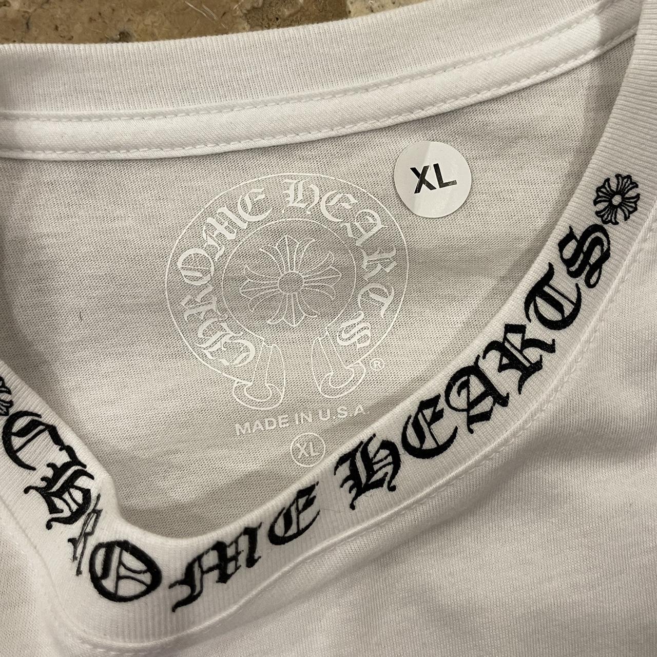 Chrome Hearts Neck Logo White Short Sleeve... - Depop