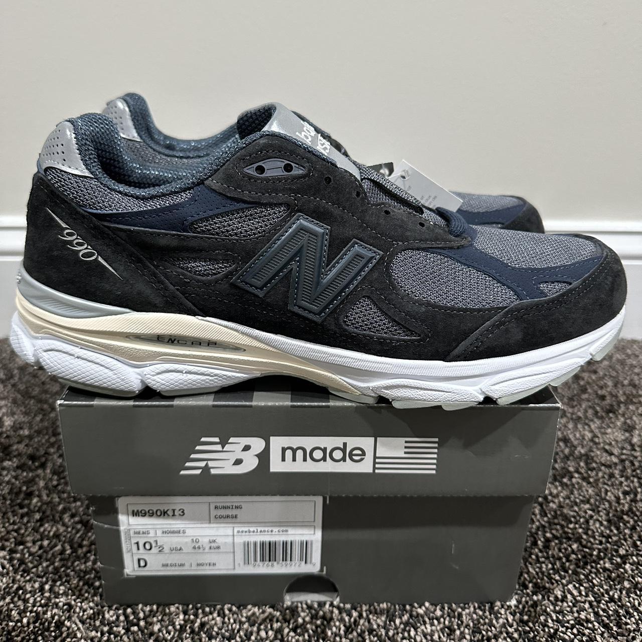 New Balance 990v3 x KITH Genesis Navy Sneaker... - Depop