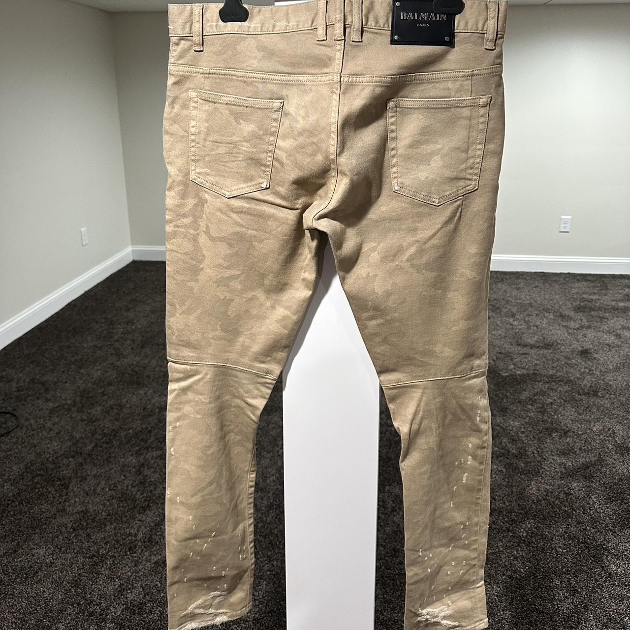 Beige Balmain Jeans Cheap Balmain Tan Cropped Jeans Runway Catalog