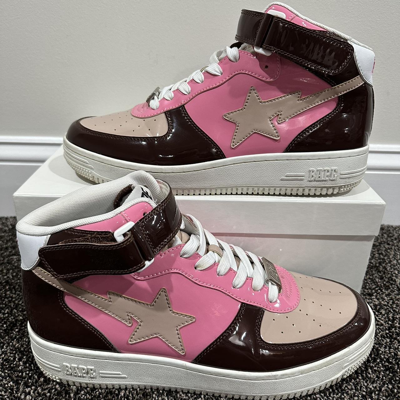 A Bathing Ape Bapesta High Top Brown Pink Bape. Depop