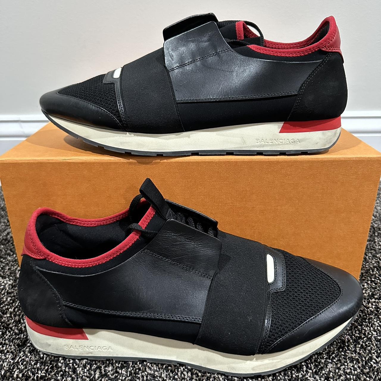 balenciaga race runners red and black