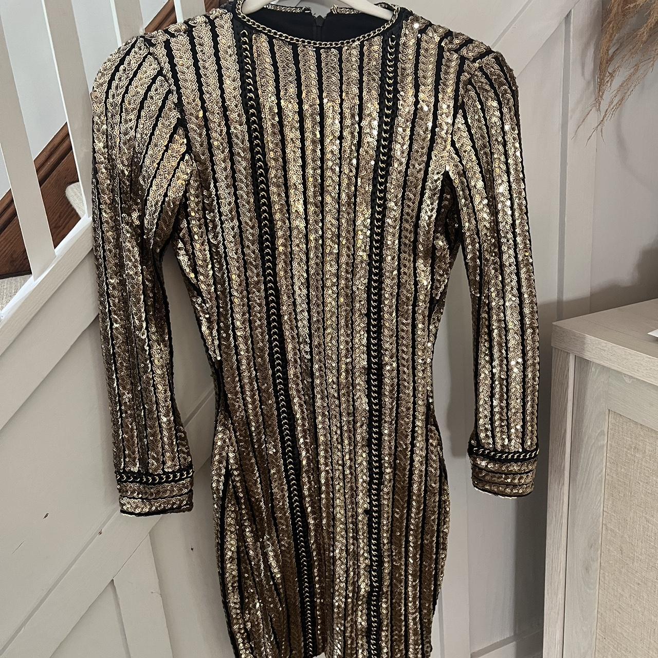 Black and gold tight dress best sale