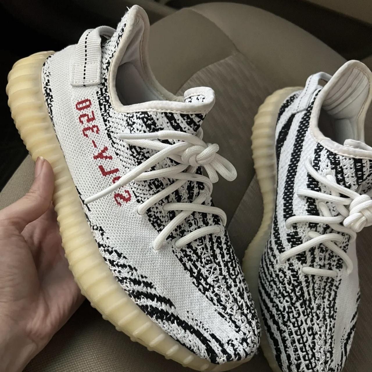 Adidas Yeezy boost 350 V2 zebra Size UK8 Worn a few... - Depop