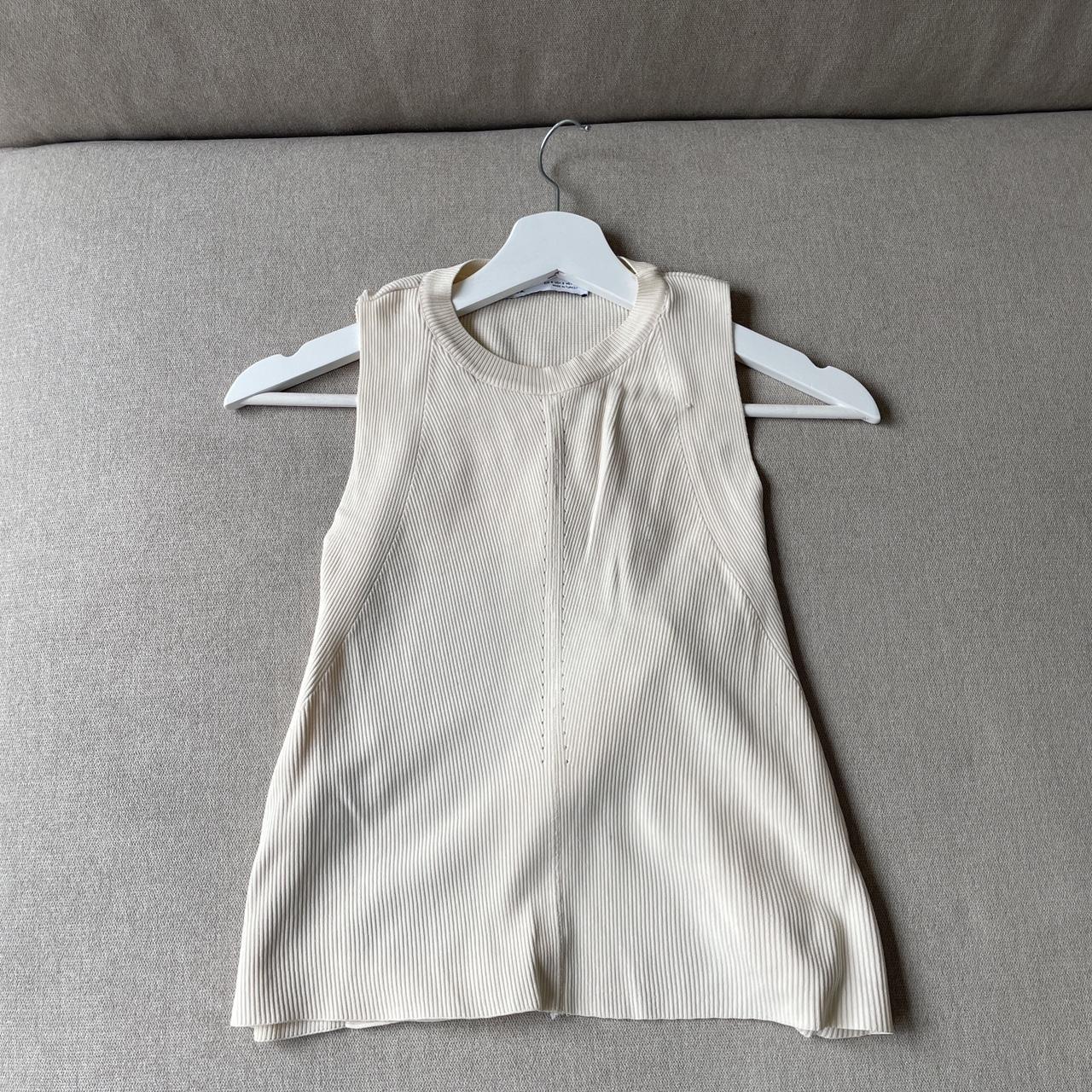 Open Back Zara Top openback zara top cream trendy Depop