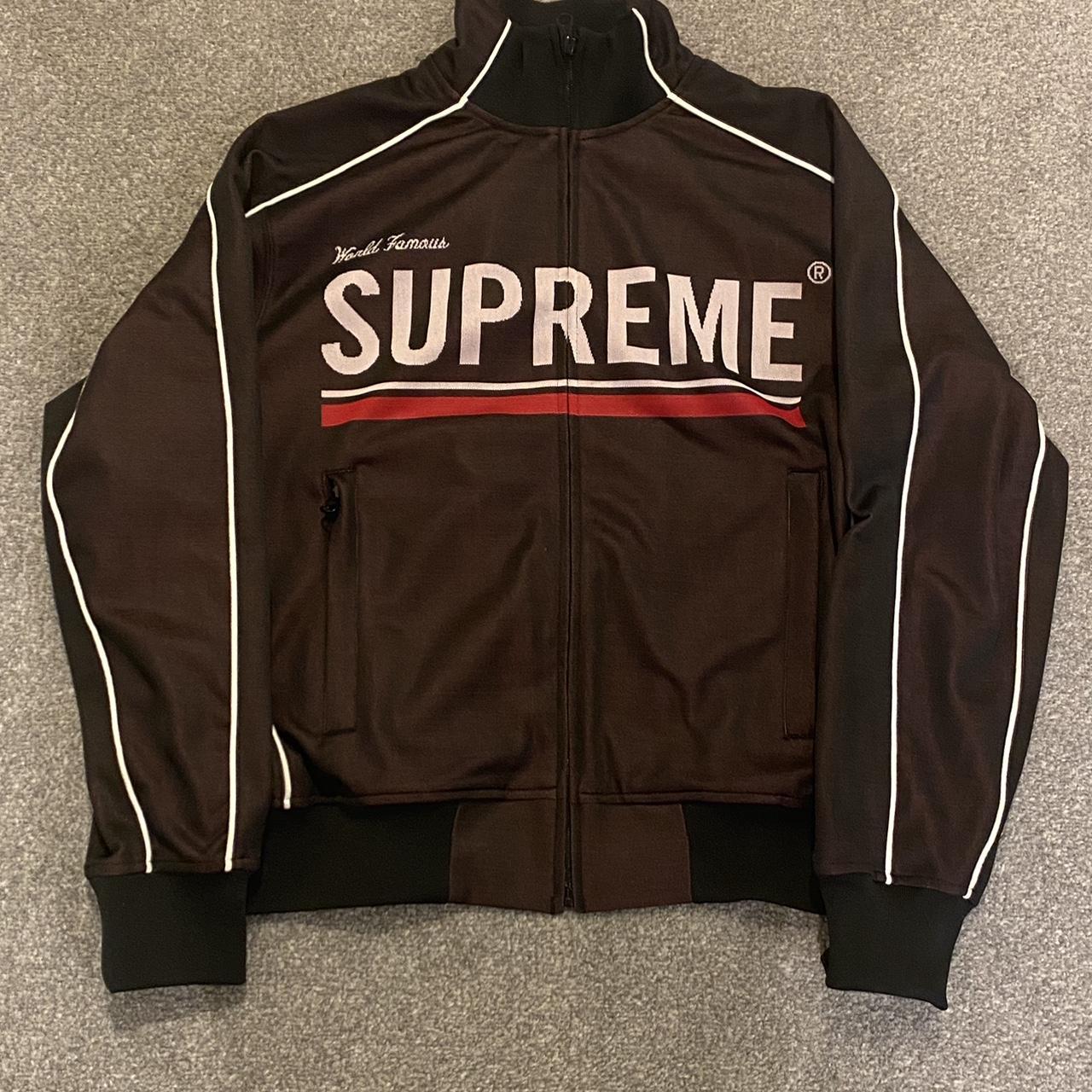 Supreme World Famous Jacquard Track Jacket Black | Depop