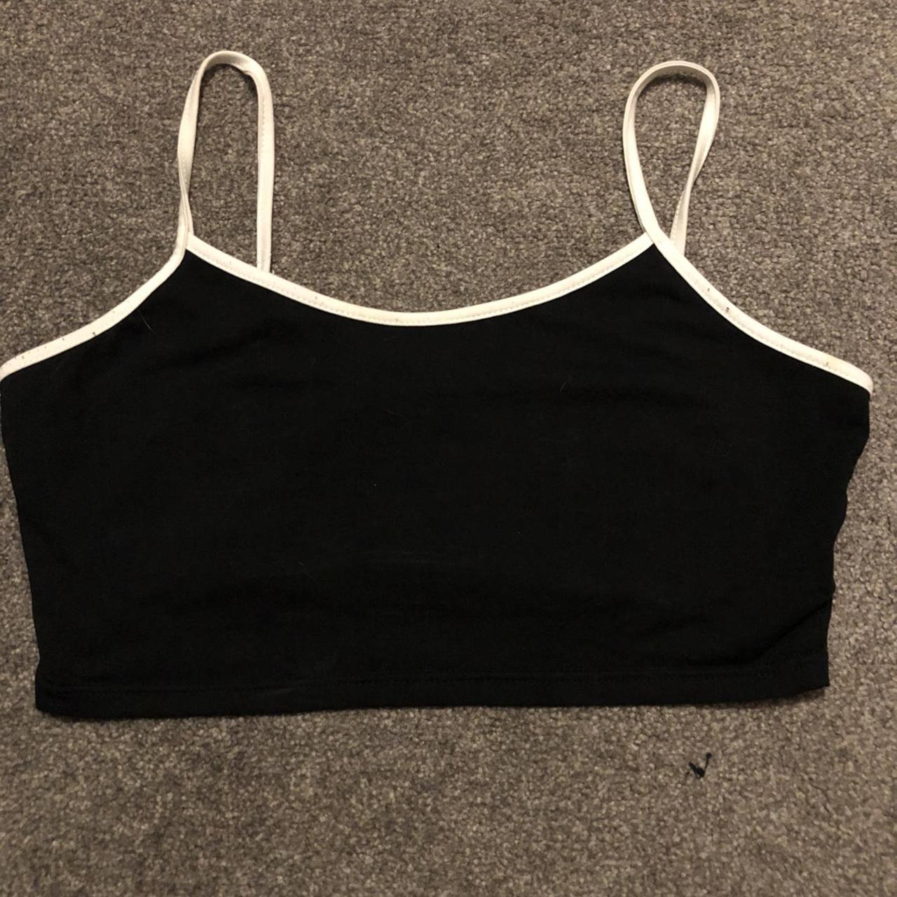 plain black top with white outline size S #croptop - Depop