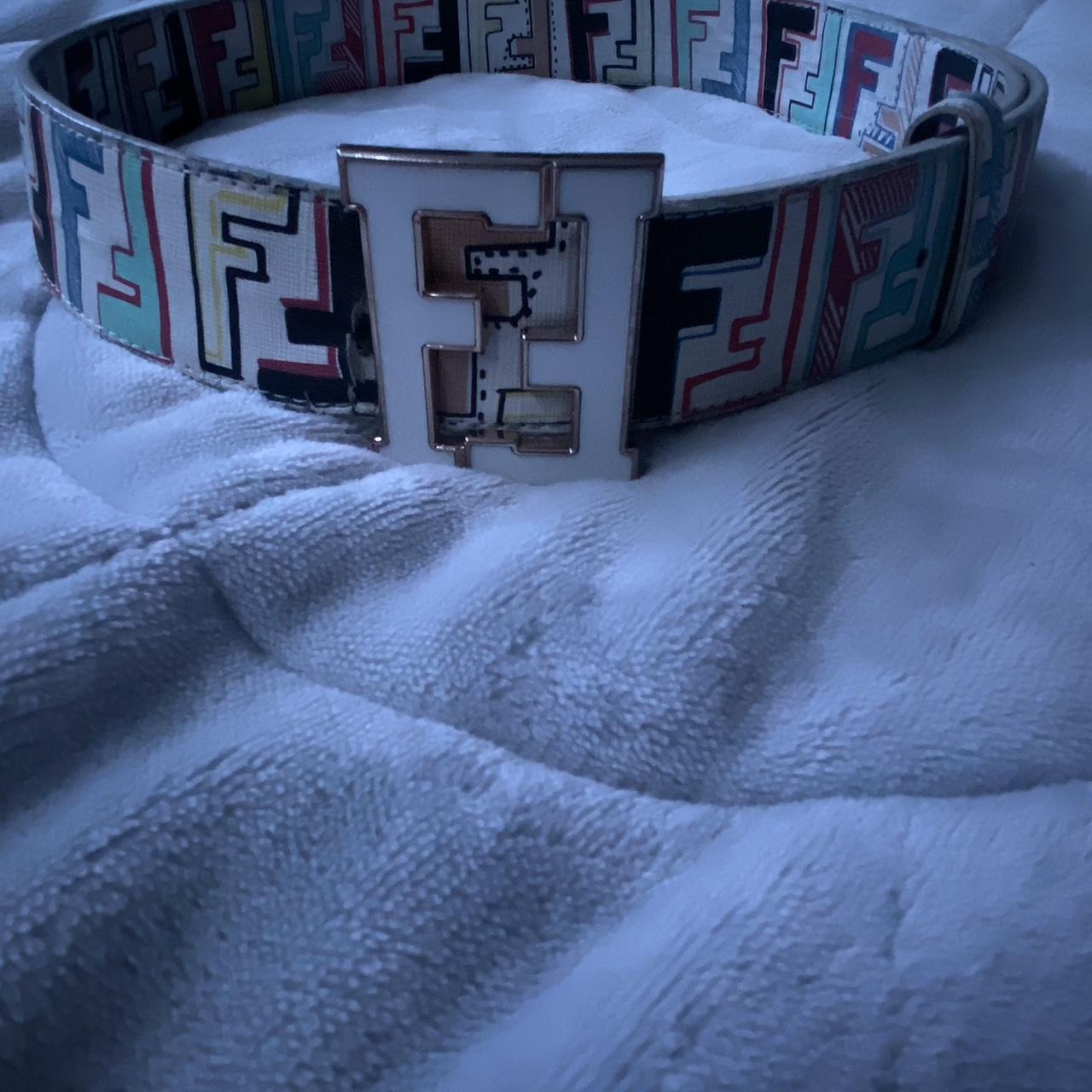 White multicolor shop fendi belt